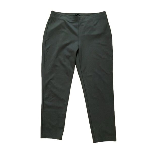 Eileen Fisher Gray Pull On Knit Pants Womens Size Large Casual Comfort - Picture 1 of 12